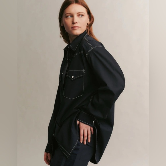 TWP DUTTON SHIRT IN MIDNIGHT - Picture 5 of 11